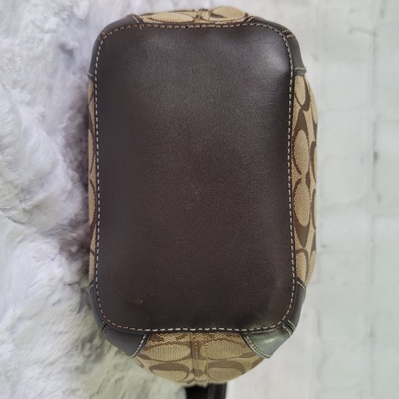 COACH 6076 Signature Jacquard Brown Canvas Bucket Shoulder Bag - Picture 7 of 14